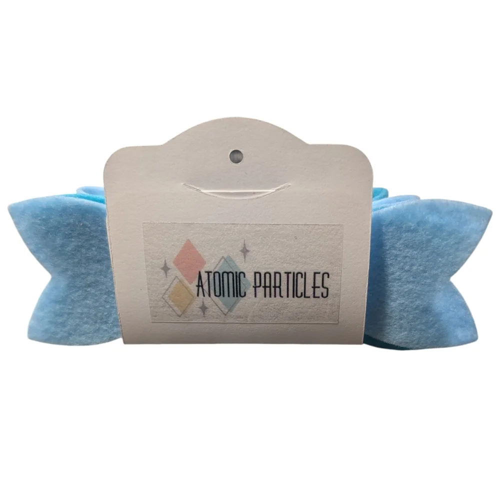 2 Tone Blue Felt Hair Bow Clip